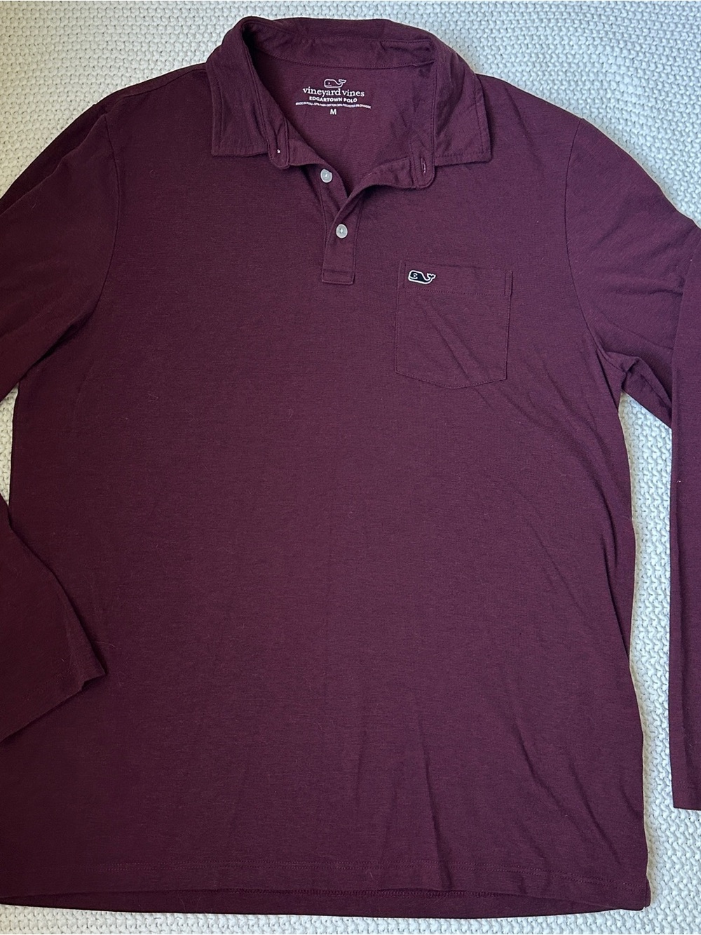 Vineyard Vines Men’s Edgartown Long-Sleeve Polo - Maroon